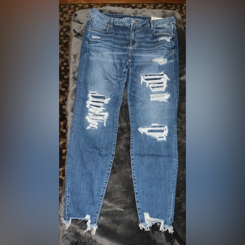 AE Next Level Curvy Patched High-Waisted Jegging Size 18 Long New with tags - Picture 7 of 16